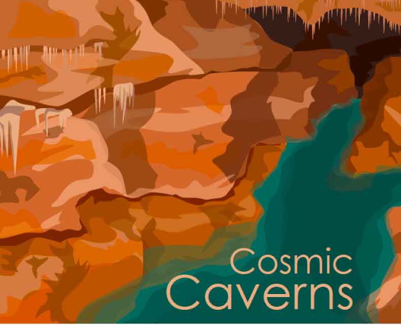 full size vector art of cosmic cavern orange and blue