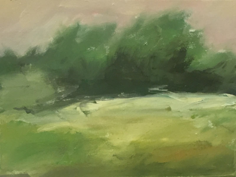 full size abstract landscape green pink