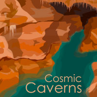 vector art of cosmic cavern orange and blue
